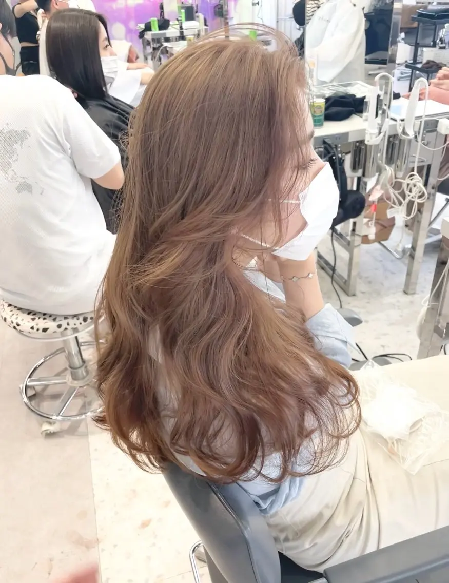 ロング カラー カット ヘアカラー トリートメント 韓国ハッシュカット/ 新宿/髪質改善/岡崎のヘアスタイル