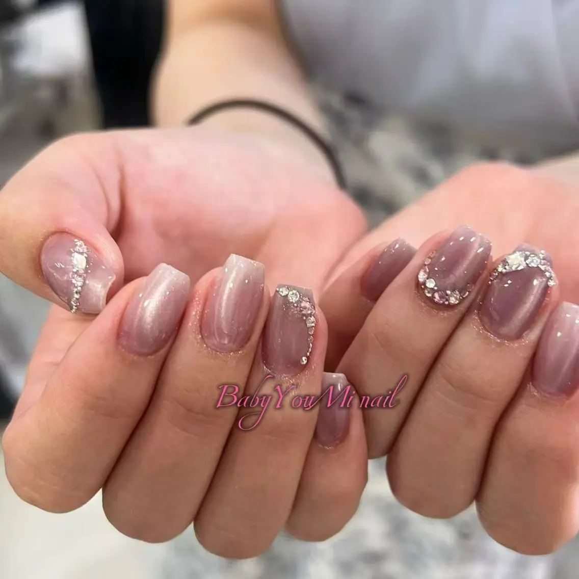 ネイル オーロラネイル チークネイル 成人式 フットネイル フレンチネイル ハンドネイル BabyYouMi nailのネイルデザイン