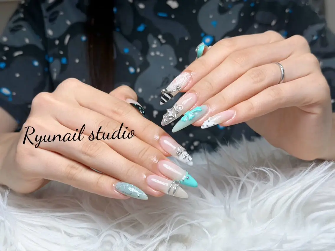 ネイル アートネイル ジェルネイル マグネットネイル ニュアンスネイル シンプルネイル ハンドネイル Ryu nail studioのネイルデザイン