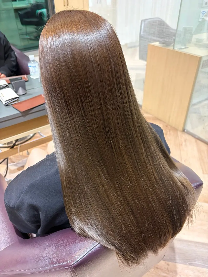 ロング カラー ブラウンカラー 透明感カラー 加藤 千穂のヘアスタイル