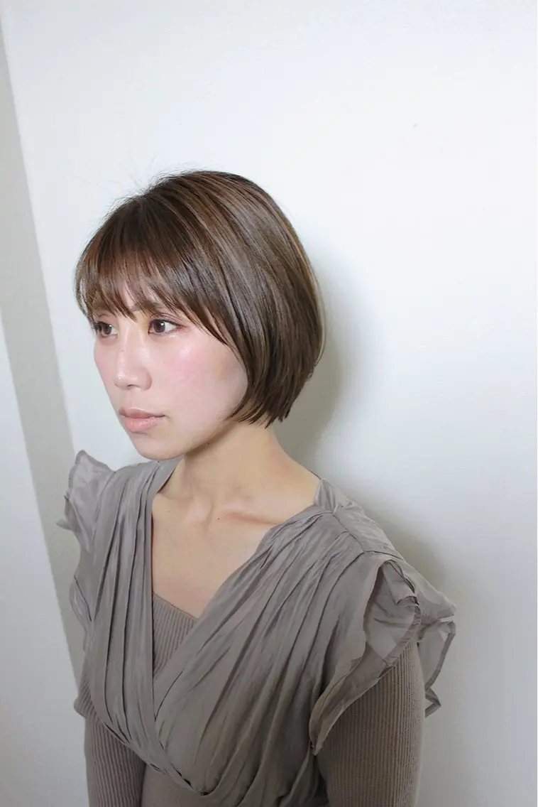 ショート カラー ショートボブ ベージュカラー ボブ 似合わせカット ショートヘア カット ヘアカラー 土居 正季のヘアスタイル