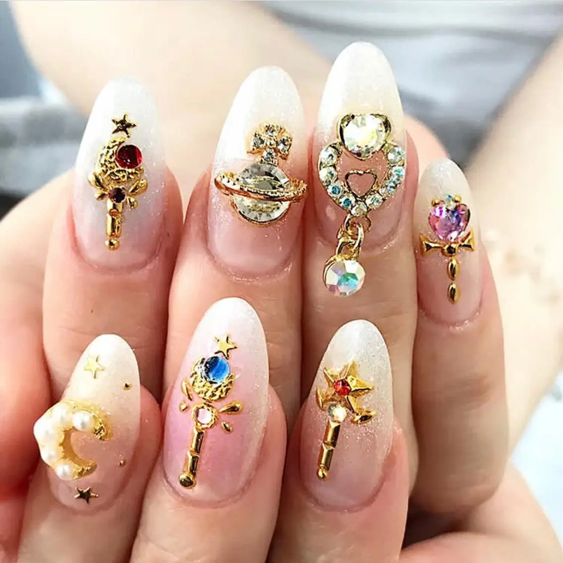 ネイル 渋谷／チップ長さ出し 👑アプレgel-xのネイルデザイン