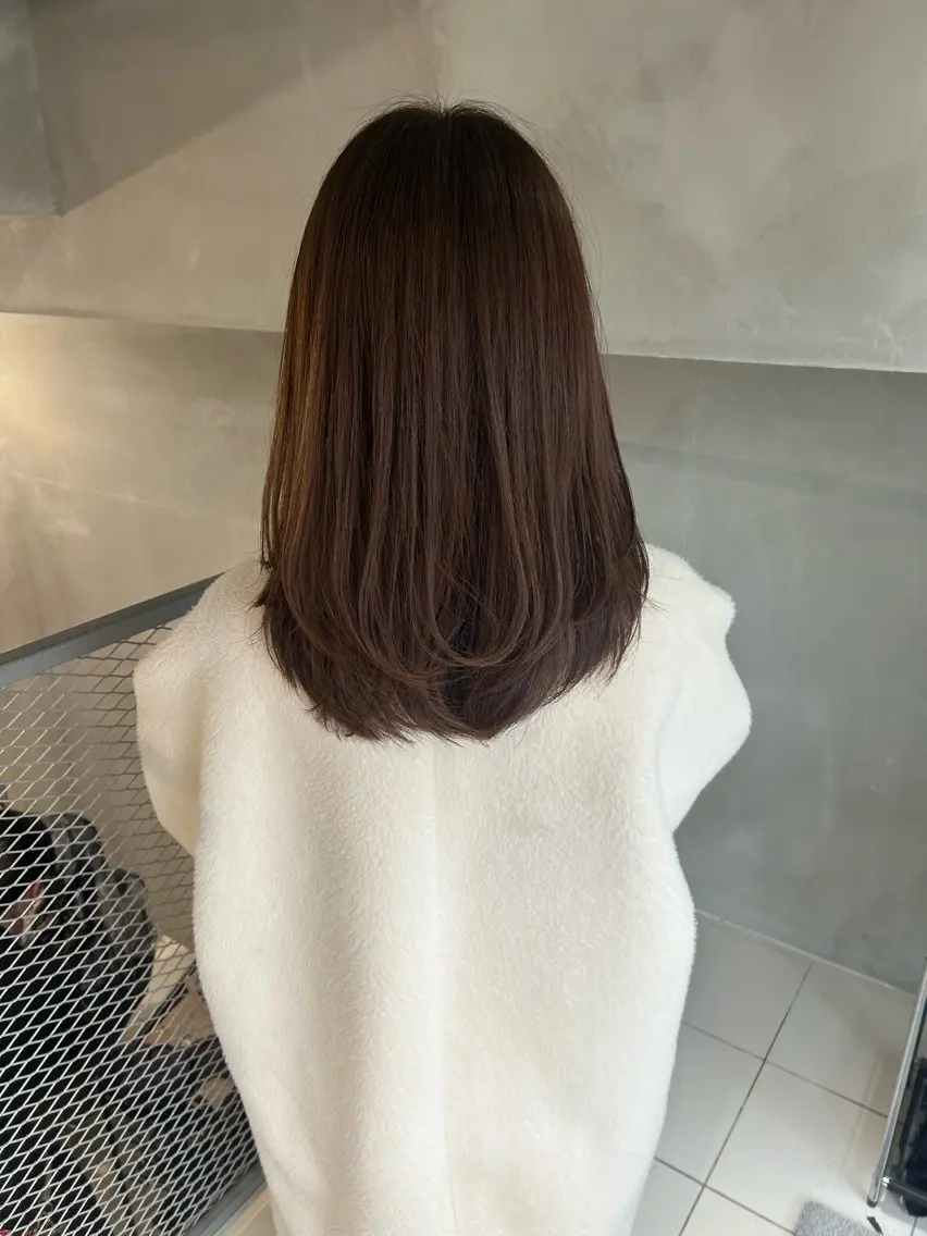 セミロング カラー ブラウンカラー ラベンダーカラー ラベンダーブラウン カット ヘアカラー トリートメント 透明感カラー🫧 nanohaのヘアスタイル