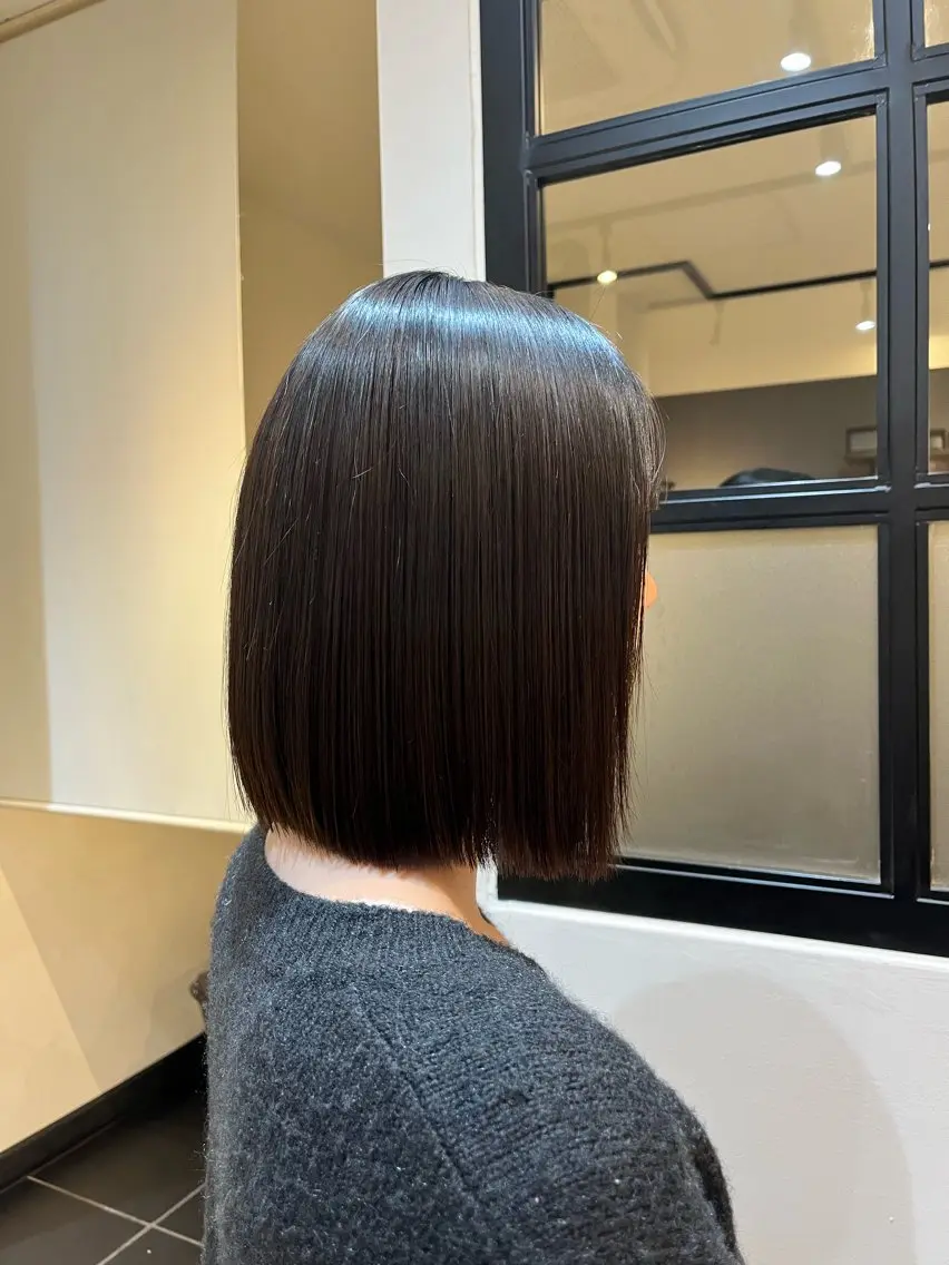 ミディアム 縮毛矯正 ヘアカラー トリートメント Rika🎀美髪矯正 /透明感カラー🫧のヘアスタイル
