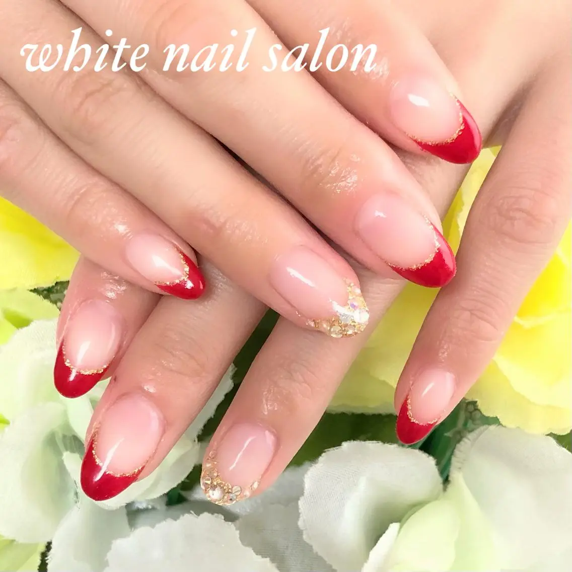 ネイル アートネイル フレンチネイル ジェルネイル ハードジェル 持ち込み ハンドネイル white nail salonのネイルデザイン