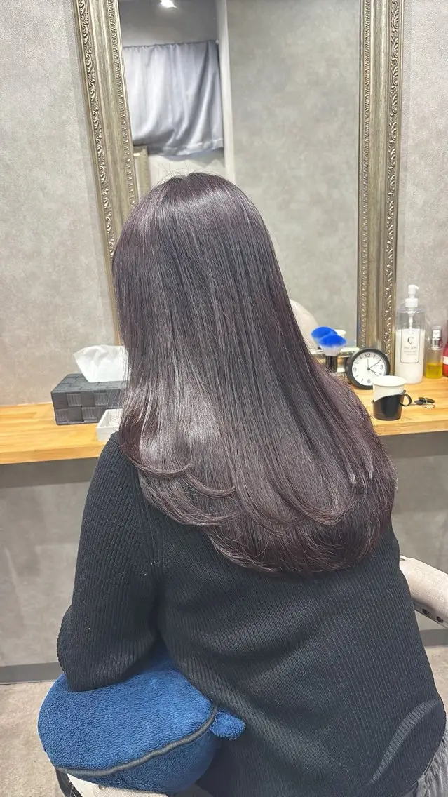 ロング カラー ラベンダーカラー カット ヘアカラー 透明感カラー/ ブリーチ無し/RYOのヘアスタイル