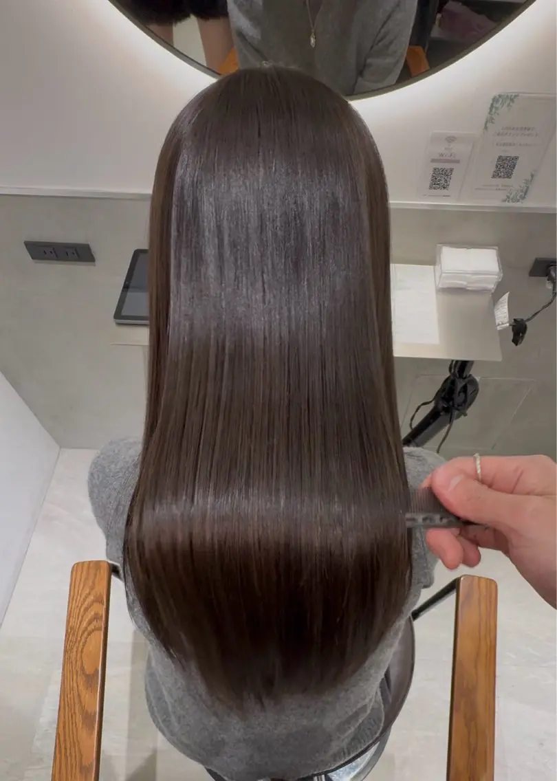 カラー カット ヘアカラー トリートメント 髪質改善/レイヤー× 縮毛矯正🤍maiのヘアスタイル