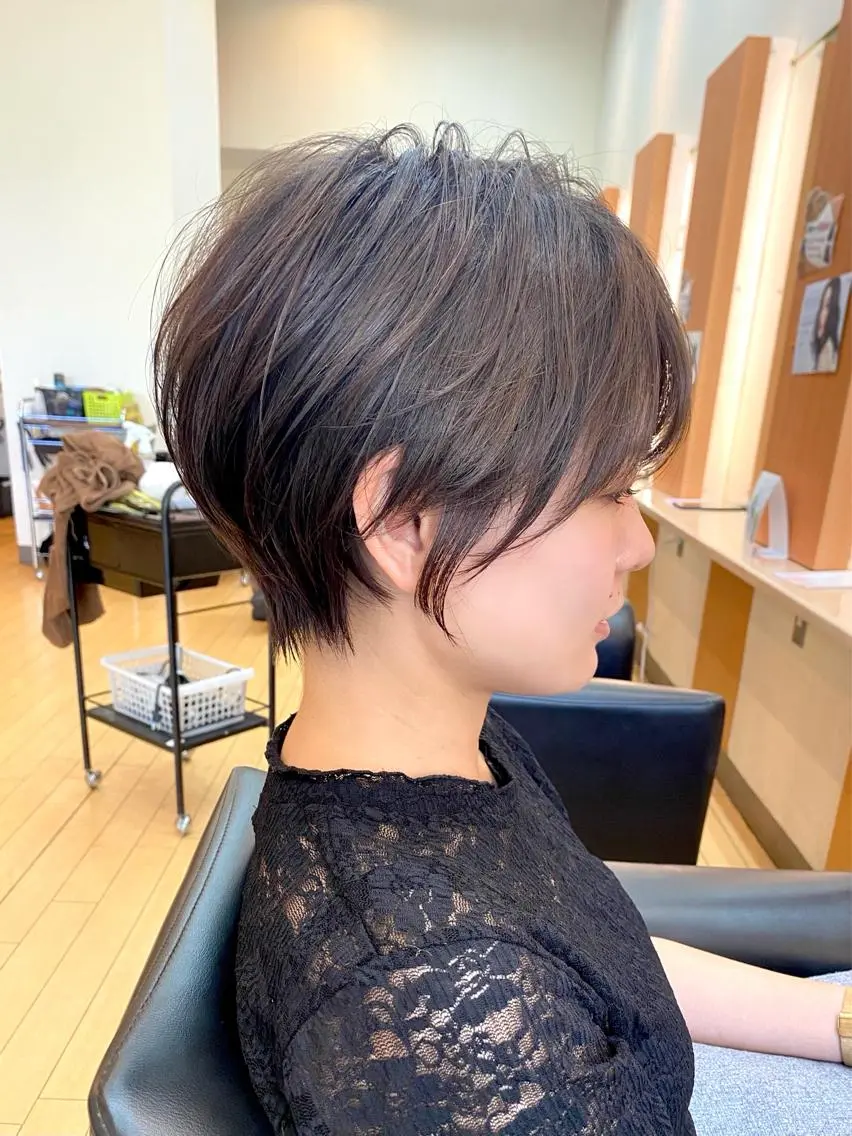 骨格補正カット+ツヤ感トリートメント🌿小顔・若見えショートの写真