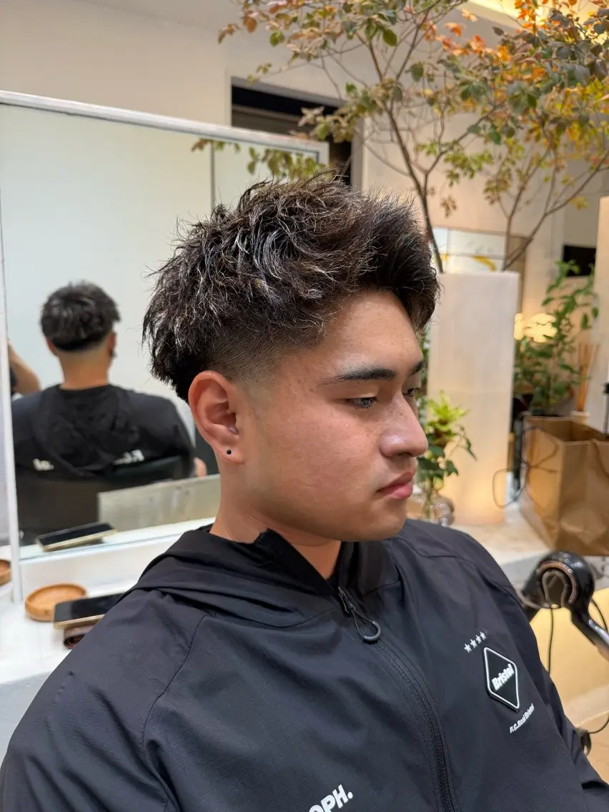 ショート パーマ 菊地 隆斗のヘアスタイル
