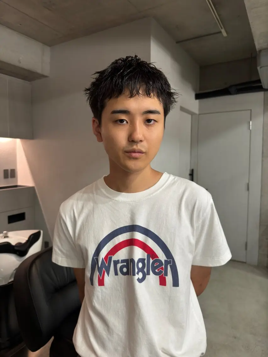 ショート パーマ メンズ カット 吉田一輝 外国人パーマのヘアスタイル