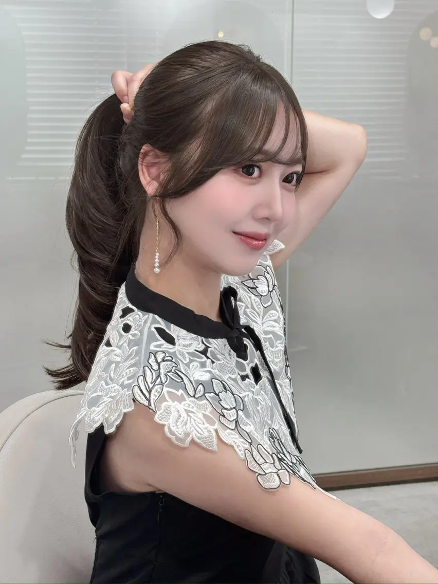セミロング 韓国風ヘア レイヤーカット 似合わせカット カット ヘアカラー 西尾 彩那のヘアスタイル