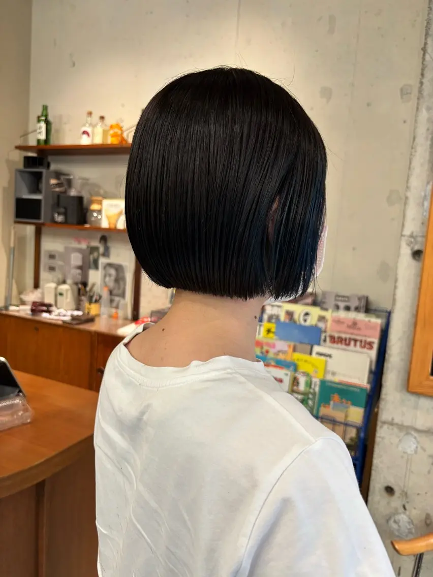 ショート カラー 縮毛矯正 トリートメント 永田 愛莉のヘアスタイル