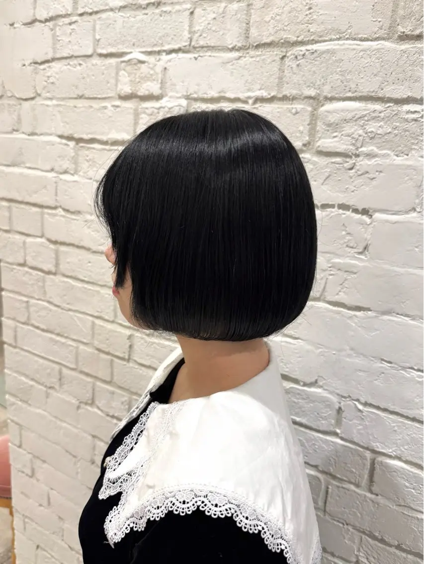 ショート ボブ カット ヘアカラー 縮毛矯正 トリートメント 堀江美容室 千晶のヘアスタイル