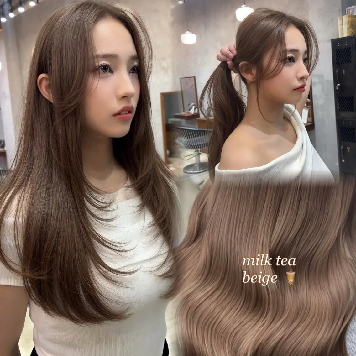 ロング カット ヘアカラー 美髪矯正×レイヤー 松田空優哉のヘアスタイル