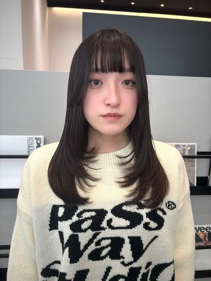 セミロング カラー レイヤーカット カット ヘアカラー トリートメント 透明感カラー/ レイヤーkotonoのヘアスタイル