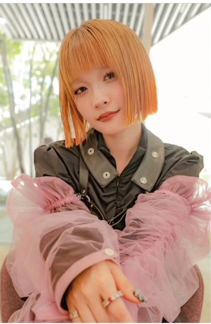 ミディアム カット ヘアカラー トリートメント 艶beige ♡ayana♡のヘアスタイル