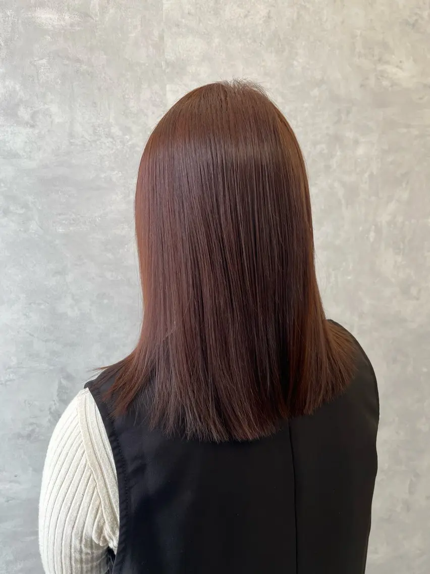 ミディアム カラー ベージュカラー ピンクカラー ピンクベージュ カット ヘアカラー トリートメント NUMBER 天王寺 🌼yuriのヘアスタイル