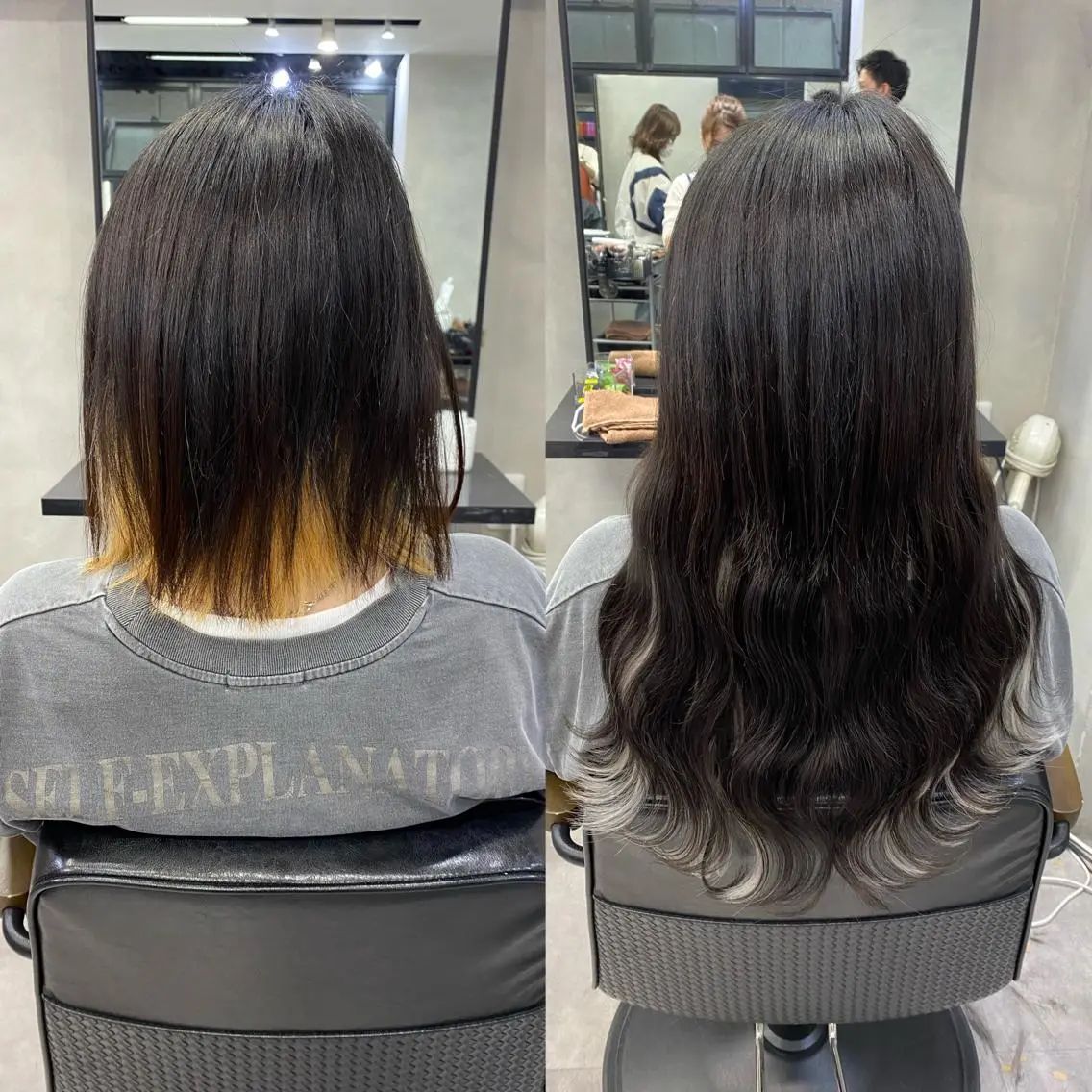ロング カラー ヘアアレンジ シールエクステ アッシュ バレイヤージュ ベージュカラー ブリーチ ar+ ❤︎ maiのヘアスタイル