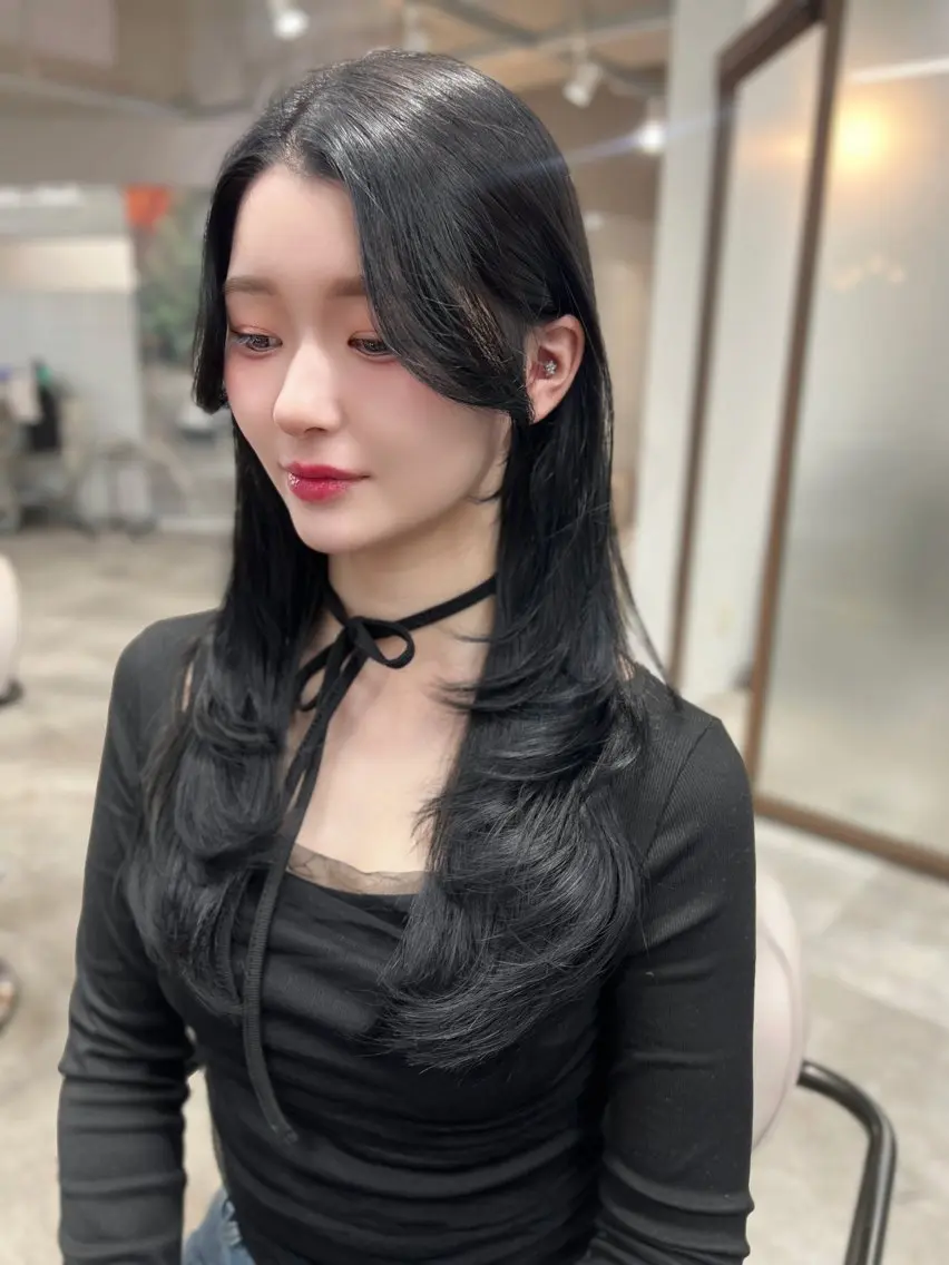 ロング レイヤーカット トリートメント カット ヘアカラー トリートメント 福岡🤍海外レイヤー なお🎀のヘアスタイル