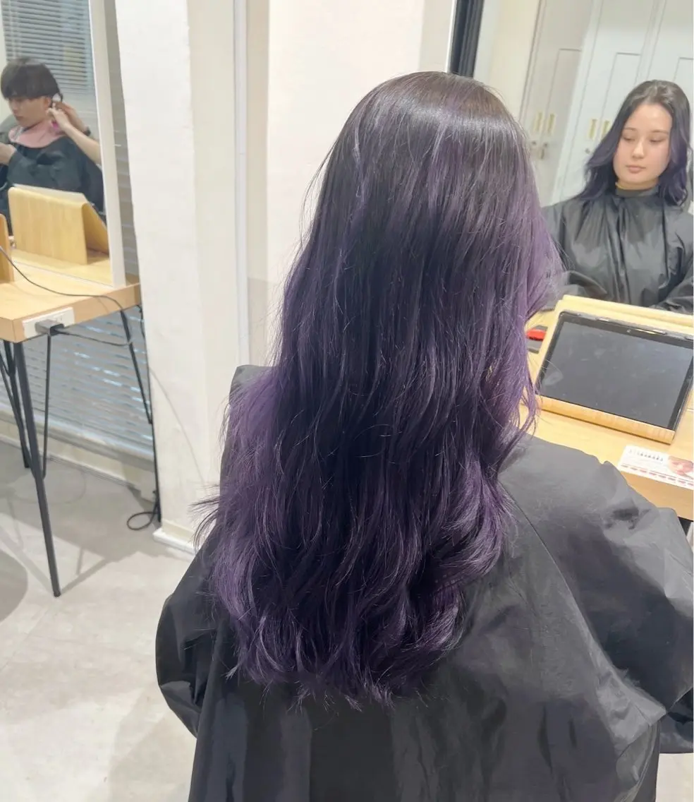 ロング カラー バレイヤージュ ラベンダーカラー レイヤーカット 指名数No.1 /NAOYAのヘアスタイル
