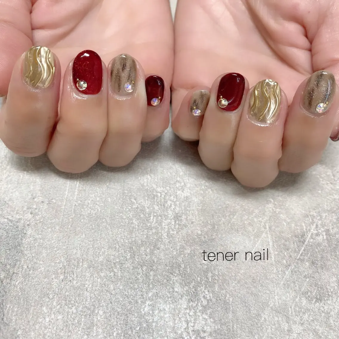 ネイル マグネットネイル ミラーネイル ハンドネイル テネルネイル tener nailのネイルデザイン