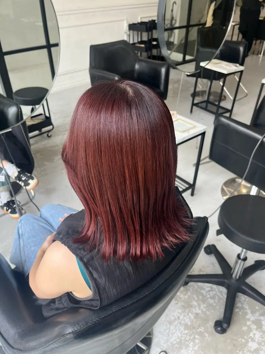 カラー レッドカラー maisonHALU /古吉かやのヘアスタイル