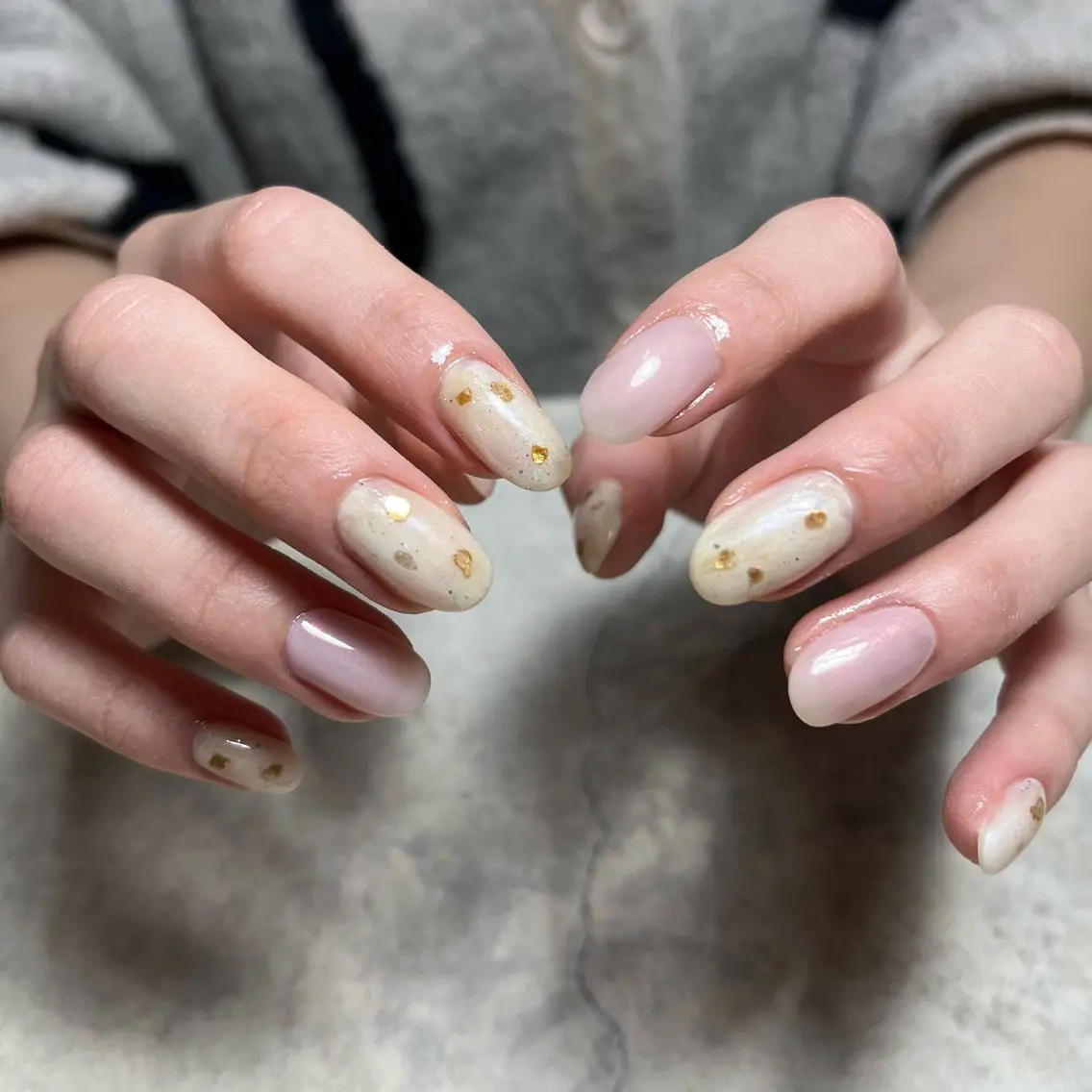 ネイル グリーン ハンドネイル vegh. nail／阿波座のネイルデザイン