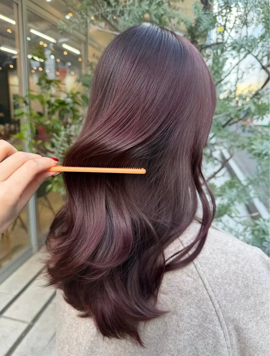 セミロング トリートメント ヘアカラー 森山 千咲のヘアスタイル