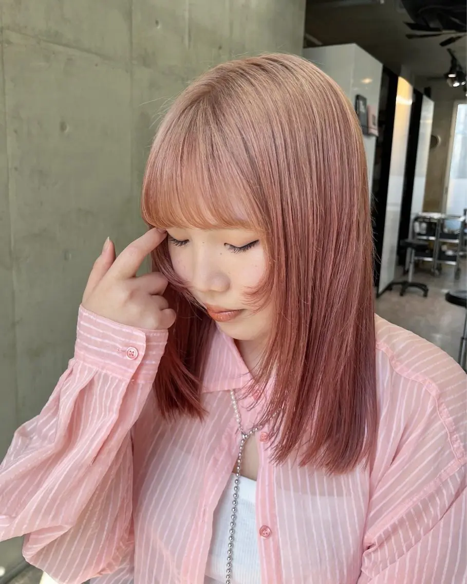セミロング カラー 顔周りカット 韓国風ヘア 似合わせカット カット 🤎𝐌𝐚𝐨⌇ お悩み解決美容師🤎のヘアスタイル