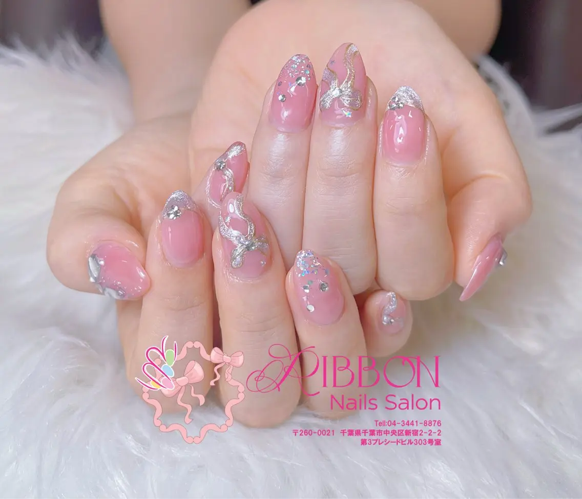 ネイル フットネイル フレンチネイル ジェルネイル マグネットネイル 持ち込み ハンドネイル Ribbonnail salonのネイルデザイン