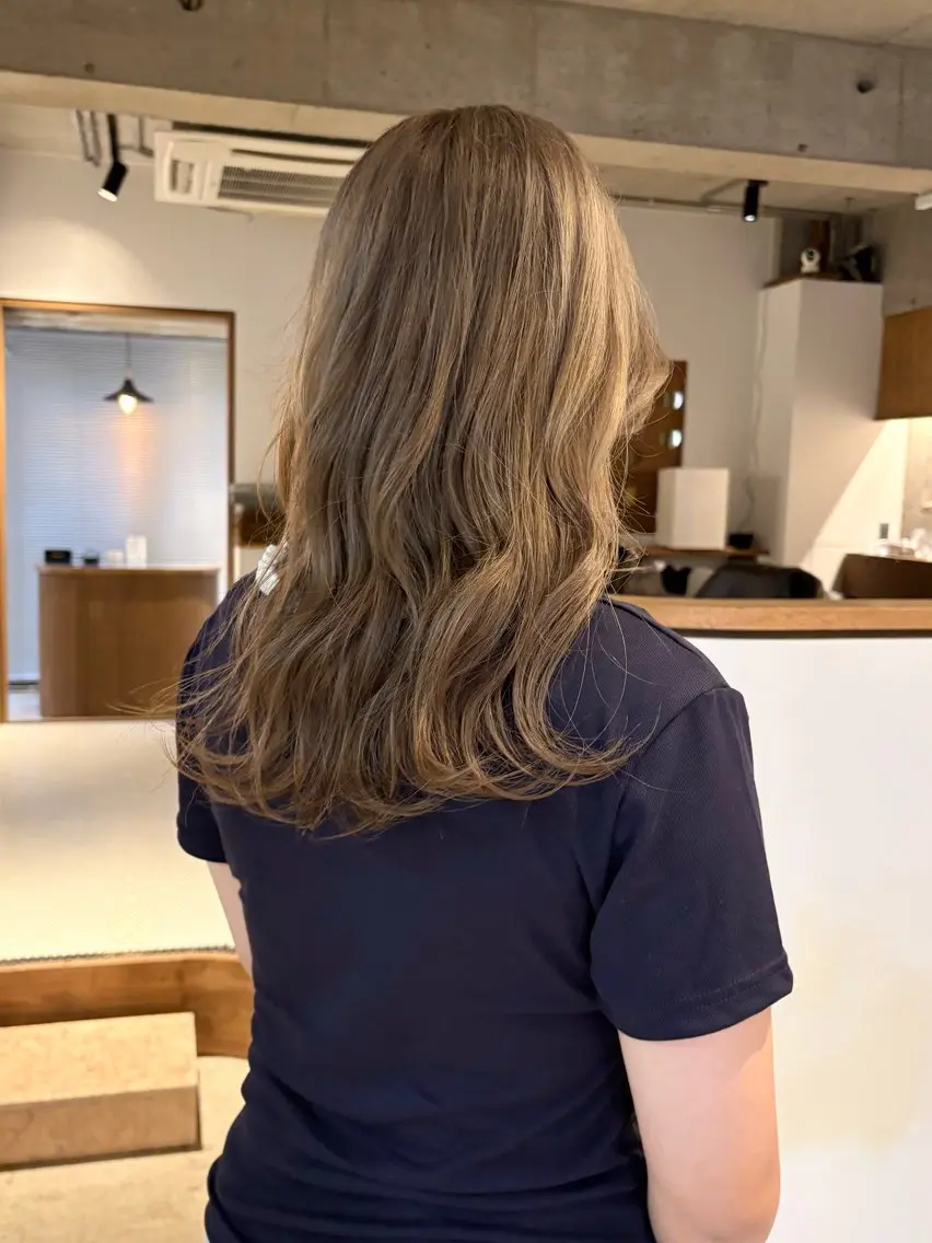 セミロング カラー ベージュカラー ヘーゼル ヘアカラー 名駅/透明感カラー /masaki⠀のヘアスタイル