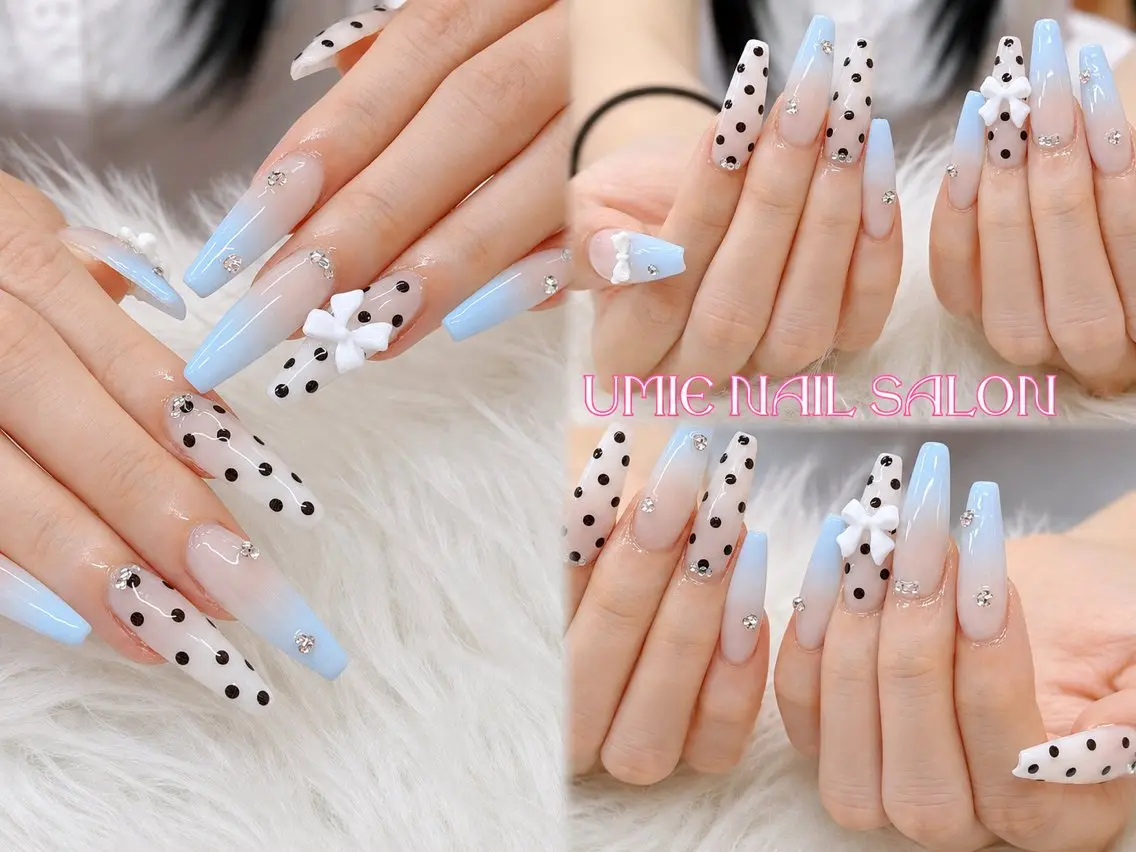 ネイル フットネイル フレンチネイル ジェルネイル ガラスフレンチ マグネットネイル UMIE NAIL SALONのネイルデザイン