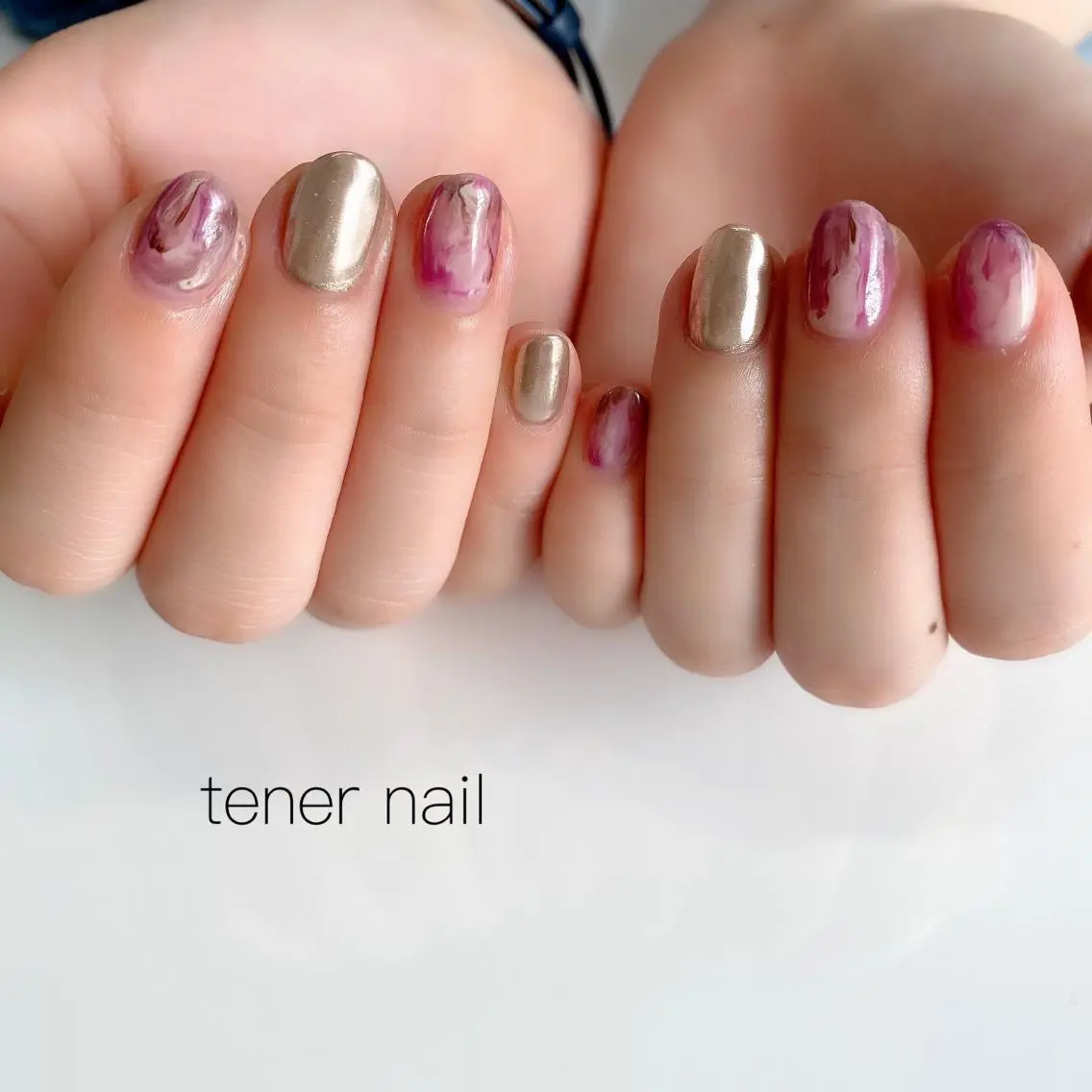ネイル ミラーネイル ニュアンスネイル テネルネイル tener nailのネイルデザイン
