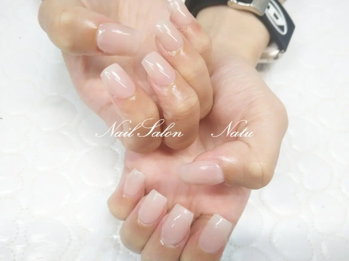 ネイル 長さ出し スクエアネイル nailsalon Natuのネイルデザイン