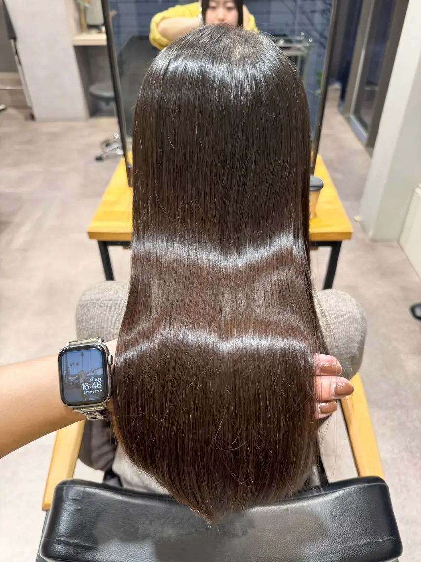ミディアム カラー カット ヘアカラー 佐藤史哉＊ 韓国レイヤー赤み除去のヘアスタイル