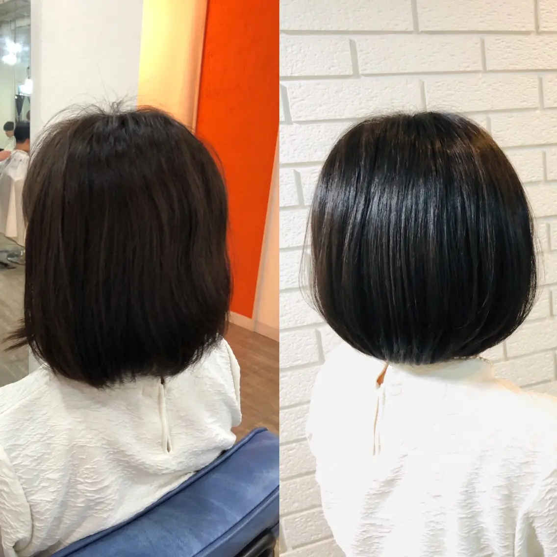 ショート パーマ 縮毛矯正 艶カラー🩵💛 NANAのヘアスタイル
