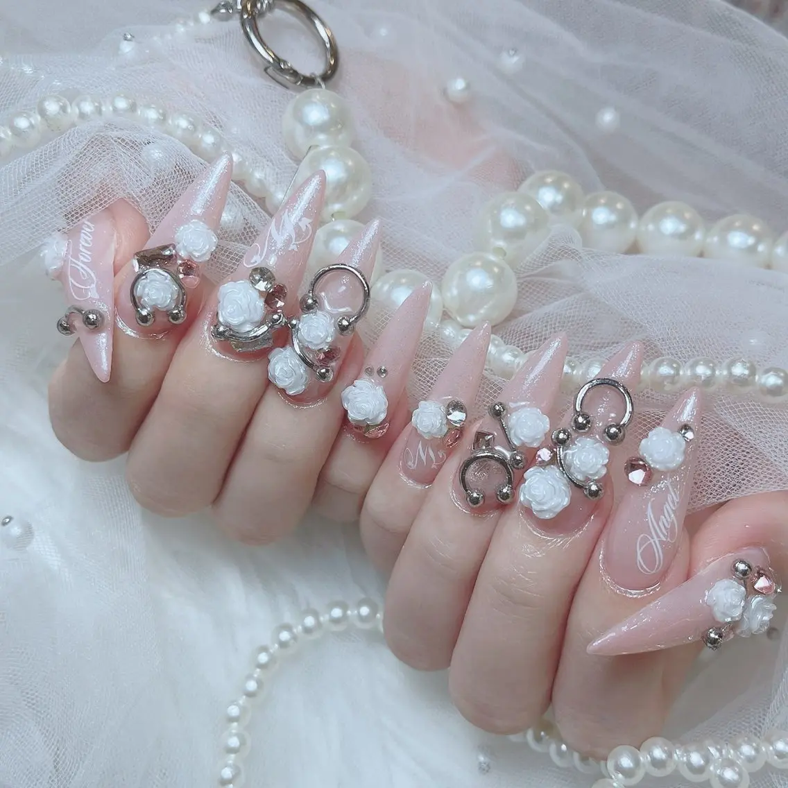 ネイル ピンク ブライダルネイル Sora NAILのネイルデザイン