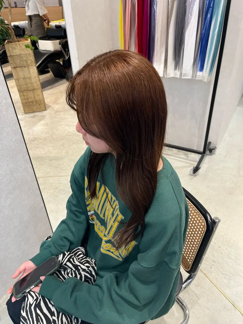 ロング 縮毛矯正 カット ヘアカラー トリートメント 福島 果音のヘアスタイル