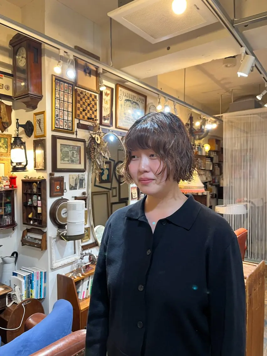 ショート パーマ カット ヘアカラー トリートメント ヘッドスパ トレンドパーマ 🌱ショート/緒方椋のヘアスタイル