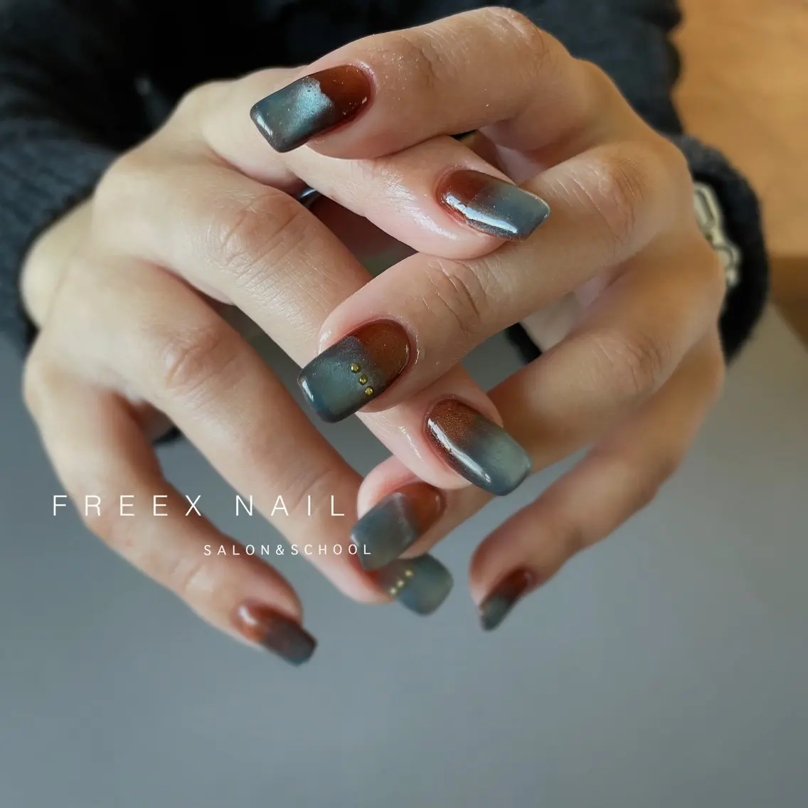 ネイル マグネットネイル ハンドネイル ハンドケア freex nail /ニュアンス/個性派のネイルデザイン