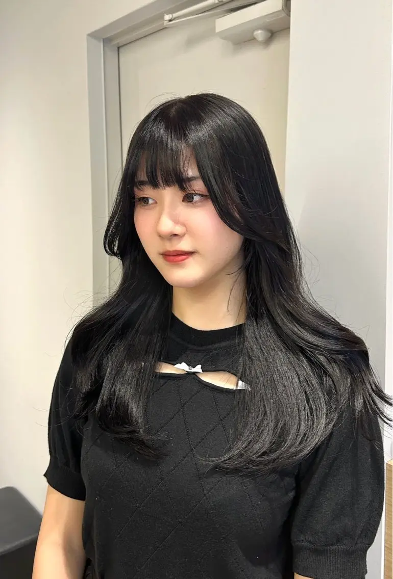 ロング カラー ブリーチ 透明感カラー インナーカラー ブリーチなしカラー 韓国風ヘア 韓国ヘア×レイヤー カット/上田丈也のヘアスタイル