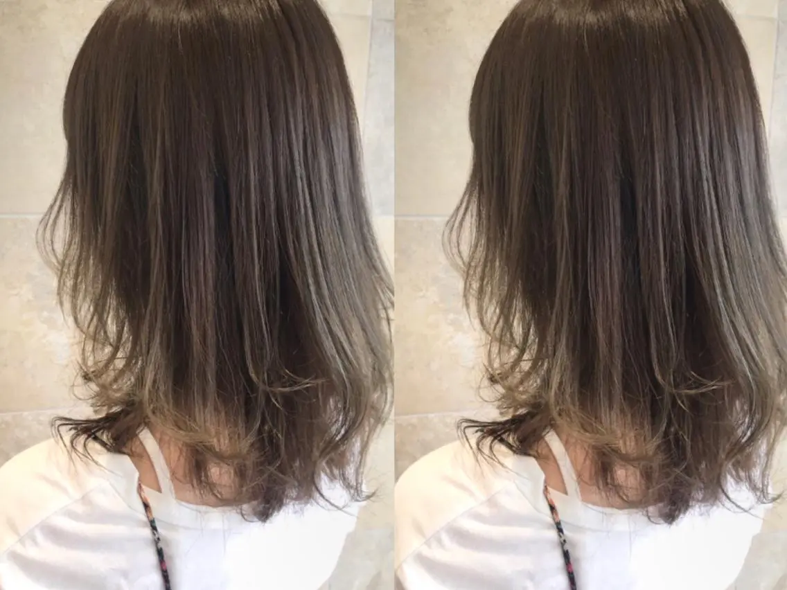 ミディアム カラー ハイライトカラー ハイライト レイヤーカット 田中 あかねのヘアスタイル