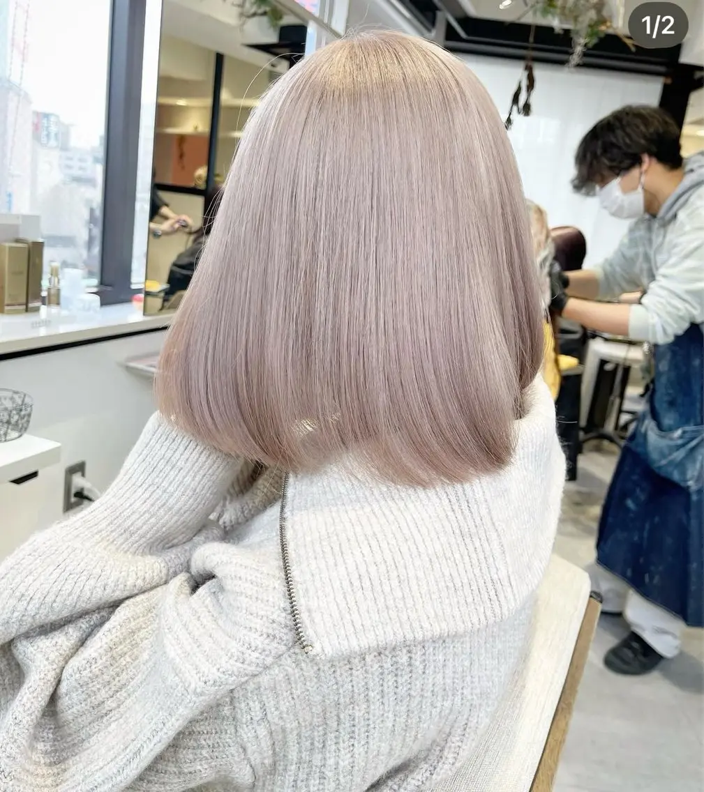 ミディアム カラー 複雑履歴修正/梅田 デザインカラー/しんのヘアスタイル