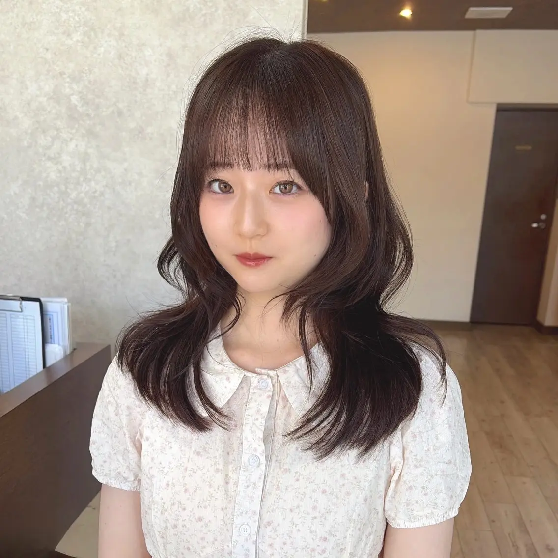 セミロング カラー 韓国風ヘア レイヤーカット カット ヘアカラー レイヤー/高橋 みく /池下/千種のヘアスタイル