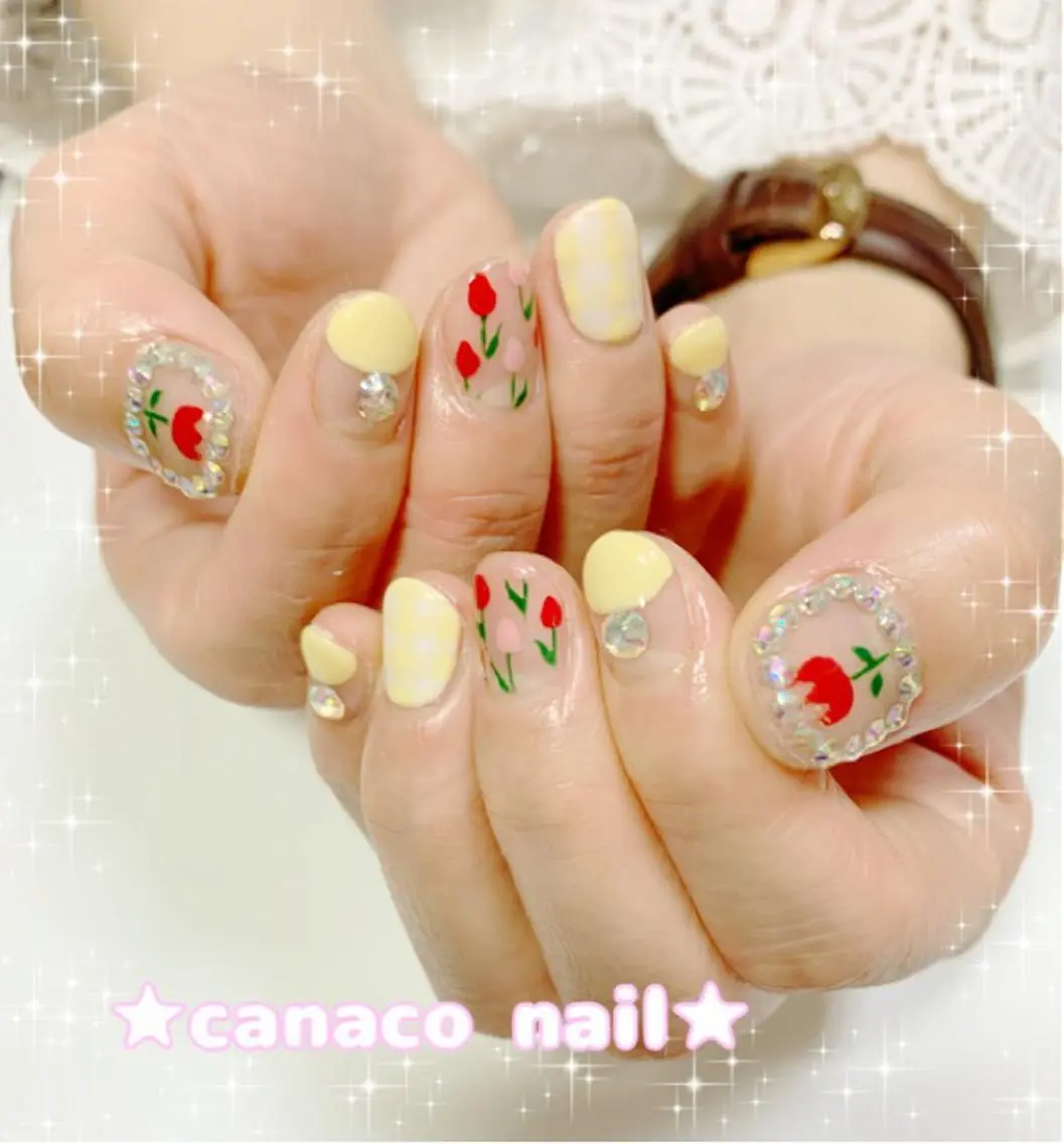 ネイル アートネイル ジェルネイル パラジェル ストーンネイル ハンドネイル ハンドケア ベテランネイル cnc  nailのネイルデザイン