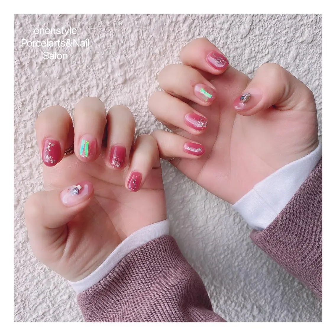 ミディアム ネイル ハンドネイル 🐾enen style 🐾のネイルデザイン