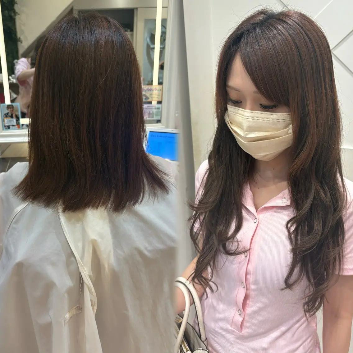 ロング カラー シールエクステ エクステ ハイトーンカラー シールエクステのヘアスタイル