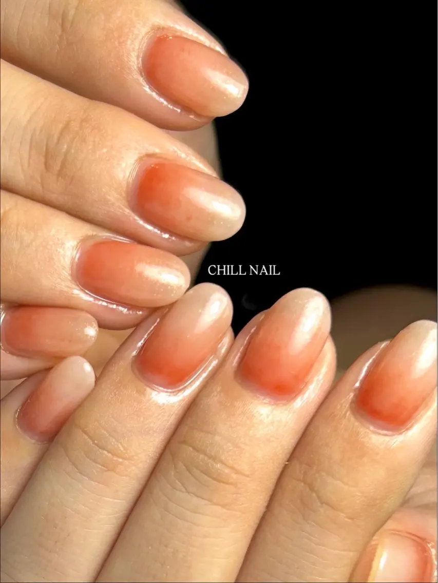 ネイル オレンジ ハンドネイル CHILL NAILのネイルデザイン