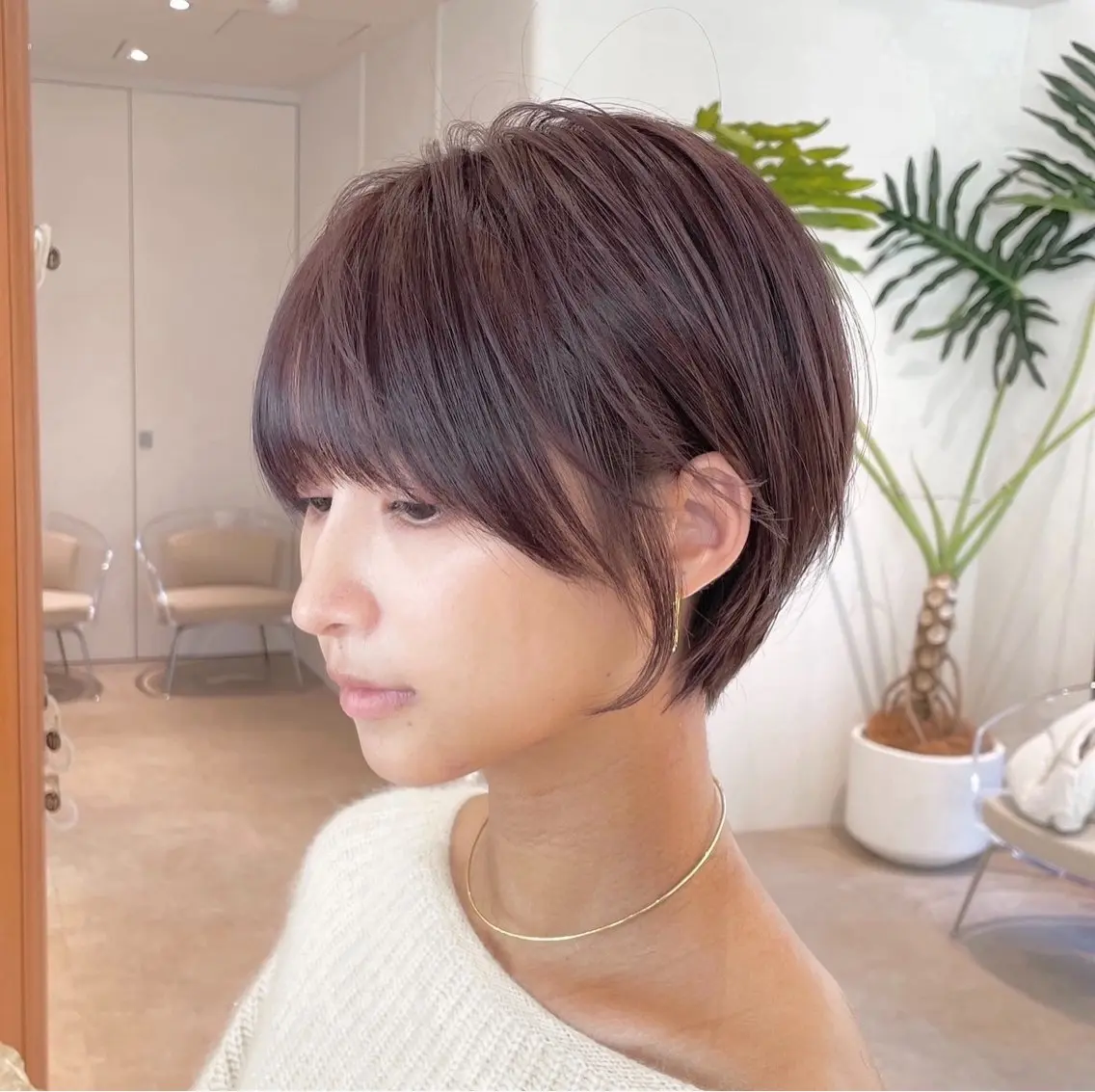 ショート カラー ショートボブ 丸みショート イルミナカラー ボブ 髪質改善 渋谷ボブ特化 /田中航平のヘアスタイル