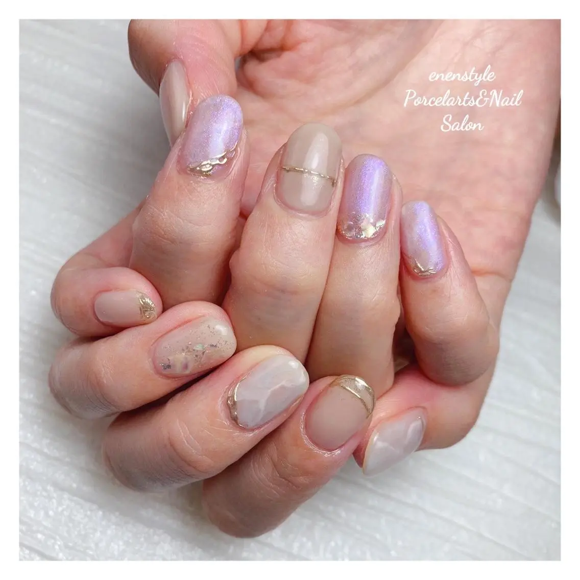 ミディアム ネイル 🐾enen style 🐾のネイルデザイン